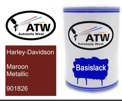 Harley-Davidson, Maroon Metallic, 901826: 500ml Lackdose, von ATW Autoteile West.